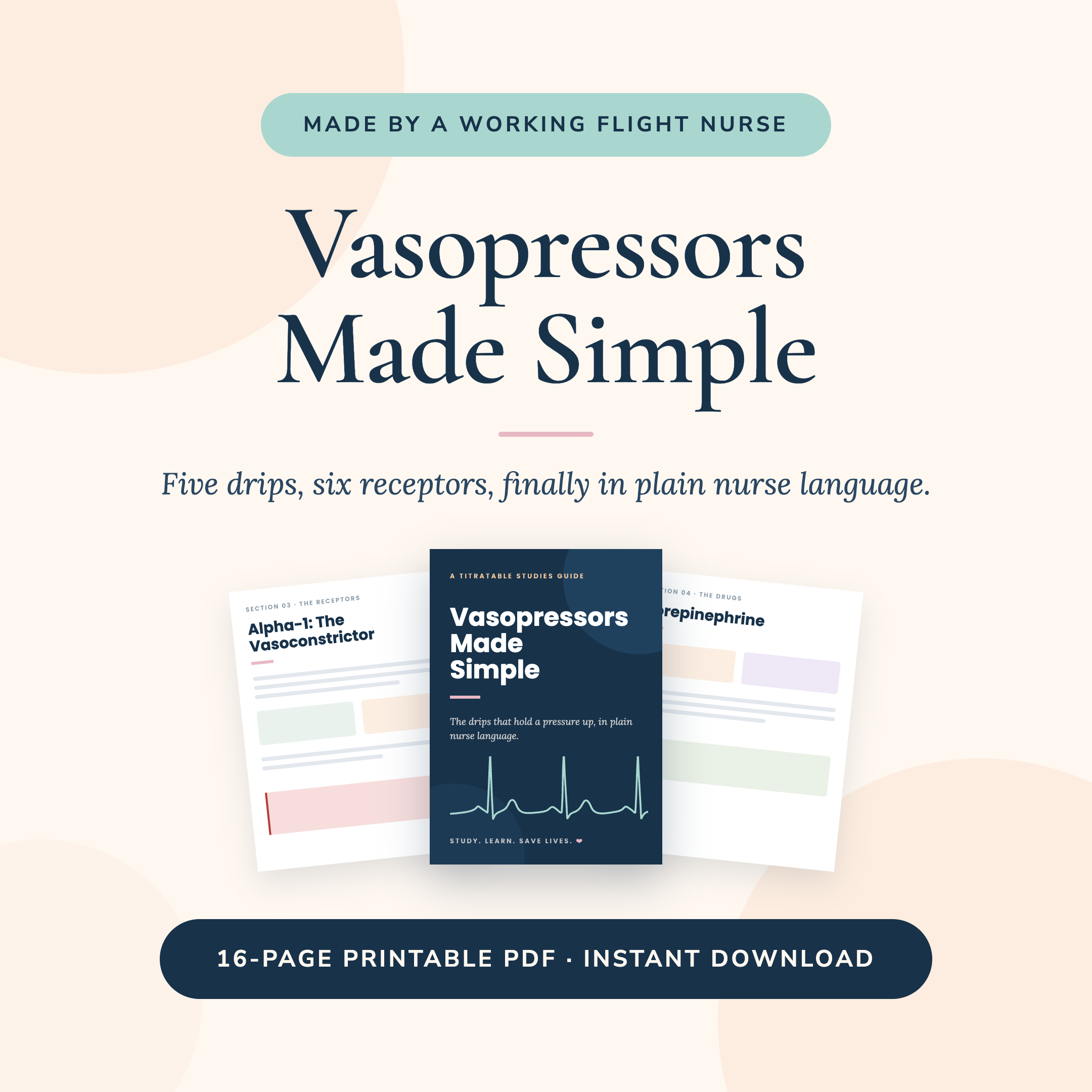Vasopressors Made Simple: ICU Nursing Study Guide PDF