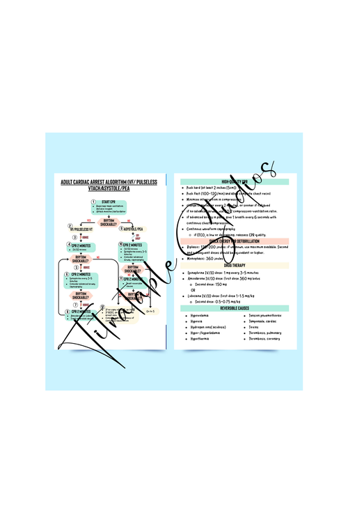 ACLS badge buddy printable cardiac arrest algorithm badge card mockup