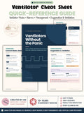Essential ventilator guide cover, common vent modes and alarms with badge buddy