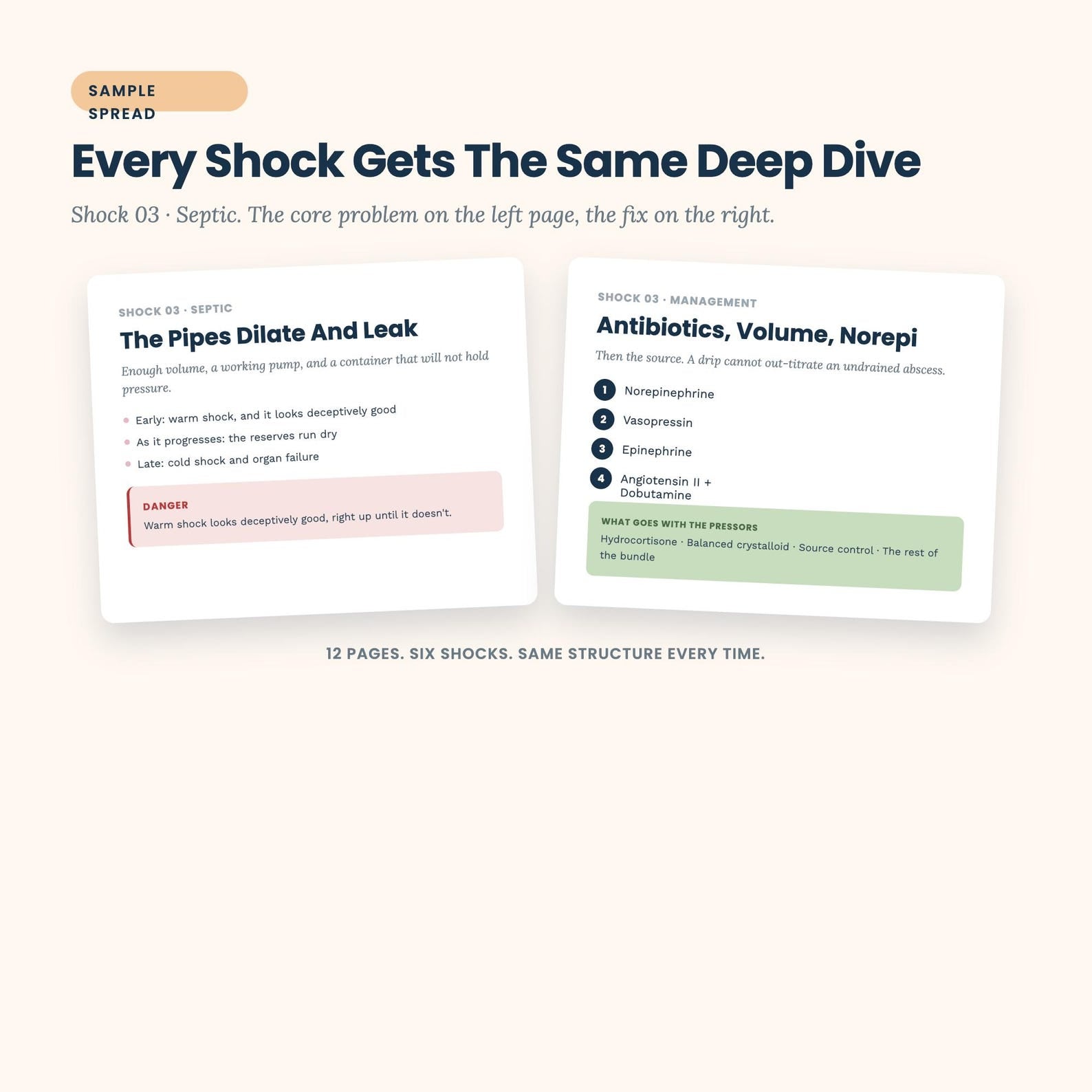 Printable 3.5 x 5.5 inch shock and vasopressor badge cards