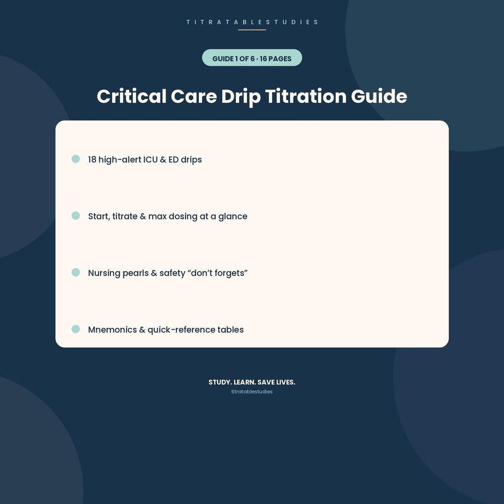 Critical care drip titration guide sample page