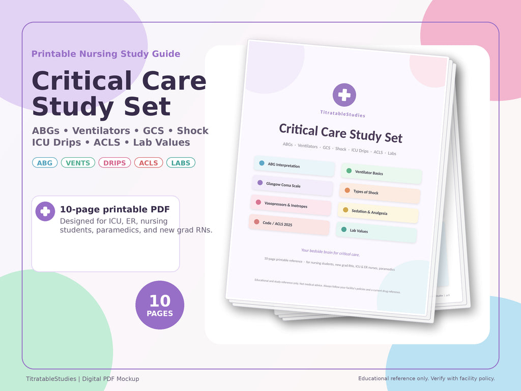 Critical Care Study Set 10-page ICU reference thumbnail